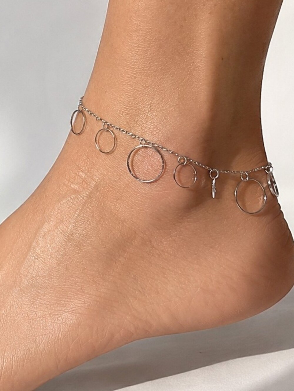 Minimalist Jewelry 14 kt White Gold Plated Dainty Anklet Foot Bracelet